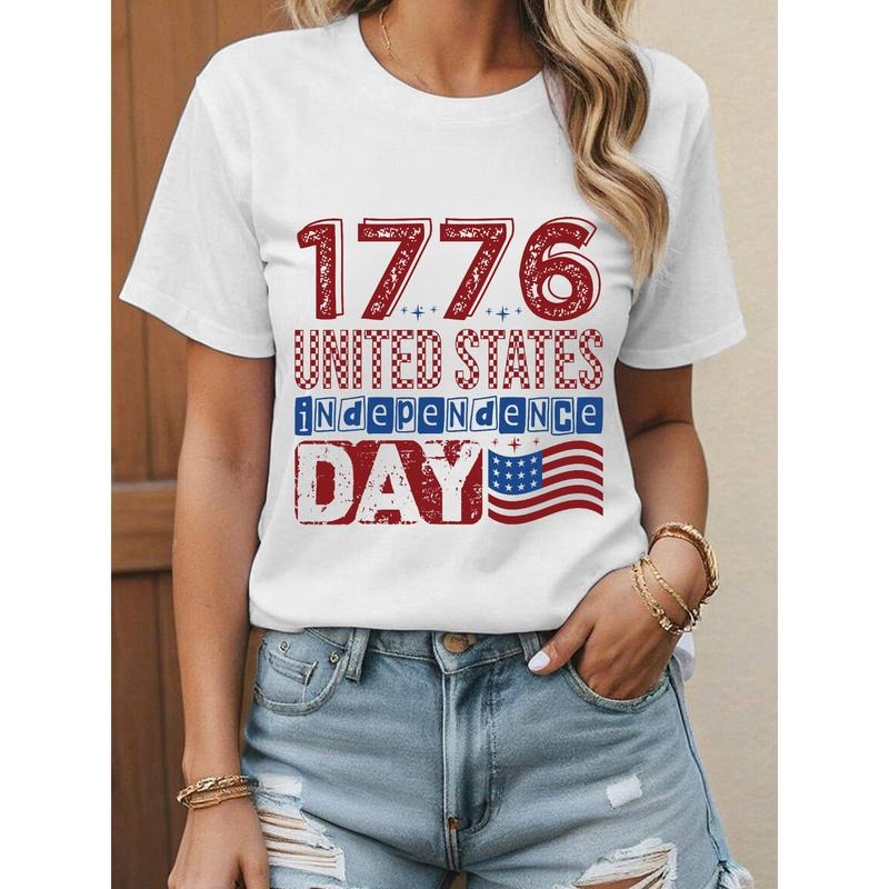 T - Shirt for Independence Day: Bold "1776 United States Independence Day" Design style 02 Hoodie Sweatshirt |...