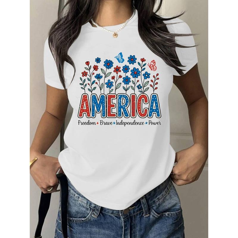 T - Shirt with Floral "America" Design: Celebrating Freedom and Independence style 02 Hoodie Sweatshirt | PrintMintTees.com