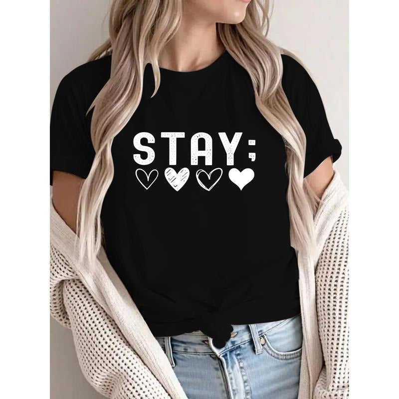 T - Shirt with Inspiring "STAY:" and Heart Symbols for a Chic Look style 02 Hoodie Sweatshirt | PrintMintTees.com