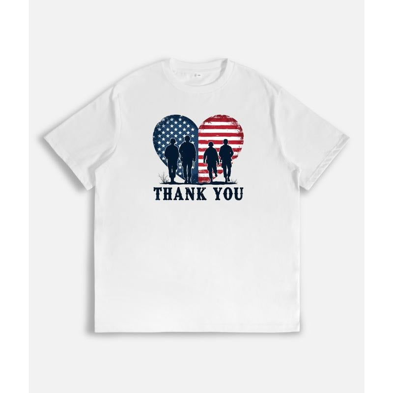 T - Shirt with Patriotic Silhouettes: Expressing Gratitude with "Thank You" style 02 Hoodie Sweatshirt | PrintMintTees.com