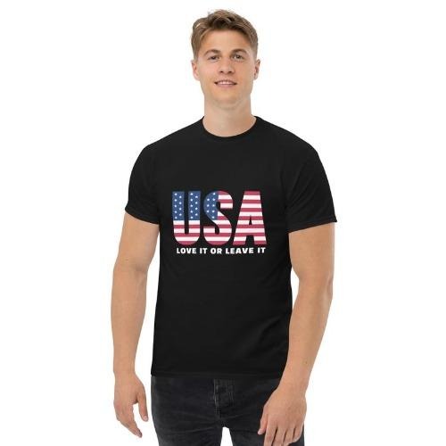 T Shirt USA Love It or Leave It, Patriotic Shirt, flag, proud American, freedom, American Flag, United States, USA shirt,...