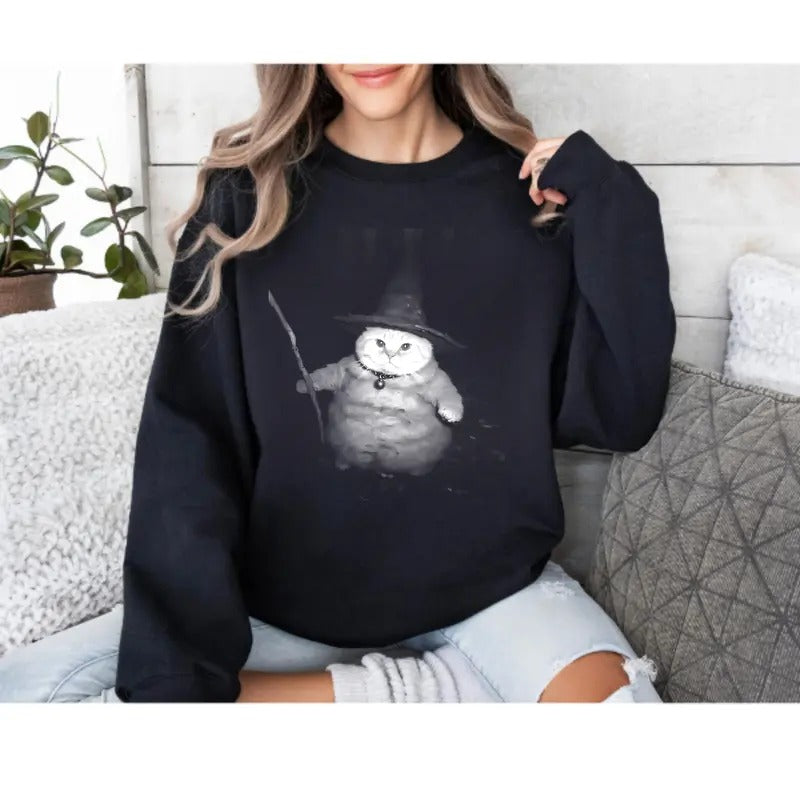 Wizard Cat Meme Crewneck Hoodie/Sweatshirt/T-Shirt, For Men, For Women