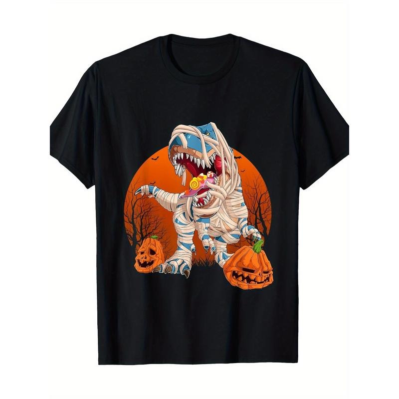 T-rex Pumpkin Dinosaur Halloween Mummy Zombie Dinosaur T-shirt -100% cotton Made in USA Hoodie Sweatshirt | PrintMintTees.com