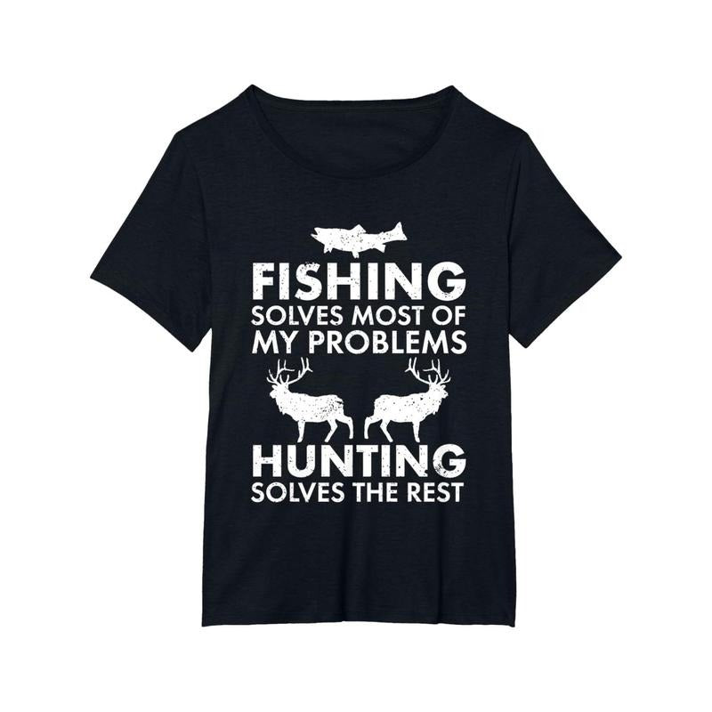 T-shirt, Fun fishing and hunting gift Christmas Humor Hunter Cool T-shirt made in usa Hoodie Sweatshirt | PrintMintTees.com