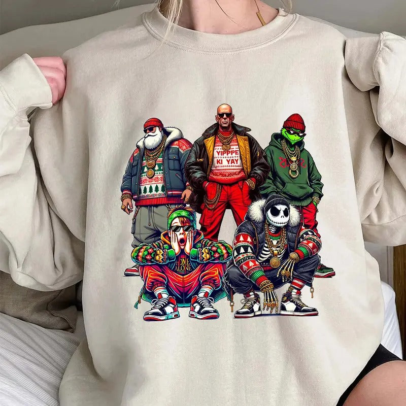 THUGLIFE Christmas Shirt, Christmas Movies Shirt, Xmas Graphic Tee Comfort Cotton Fabric Top Fabric Top Hoodie Sweatshirt