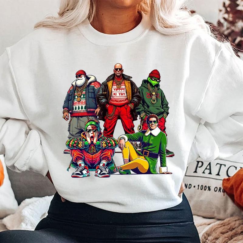 THUGLIFE Christmas Shirt, Christmas Movies Shirt, Xmas Graphic Tee Comfort Cotton Fabric Top style 07 Hoodie Sweatshirt