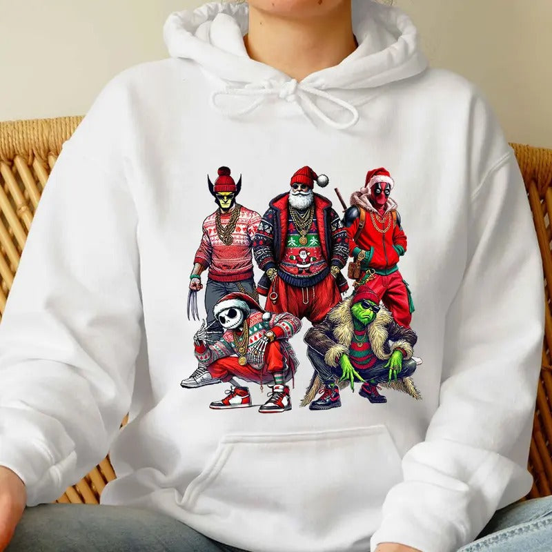 THUGLIFE Christmas Shirt, Christmas Movies Shirt, Xmas Graphic Tee Comfort Cotton style 02 Hoodie Sweatshirt
