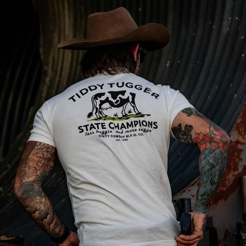 TIDDY TUGGER 1990 State Champions Vintage Men's T-Shirt 1-Side Unisex Cotton Tee Hoodie Sweatshirt | PrintMintTees.com