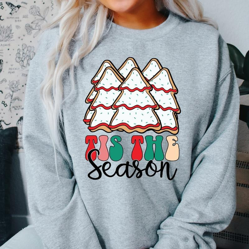 TIS THE SEASON CHRISTMAS COOKIES CREWNECK (Crewneck Sweatshirt, Unisex Fit, Causal Sweatshirt for Christmas, Christmas...