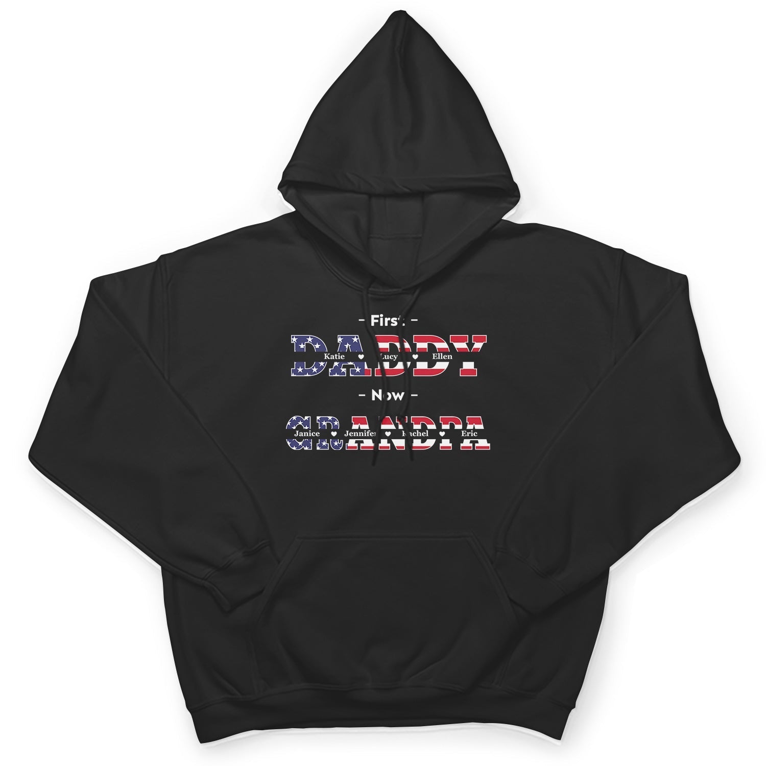 First Dad Now Papa Stars And Stripes - Gift For Father, Grandpa, Grandfather - Personalized T Shirt