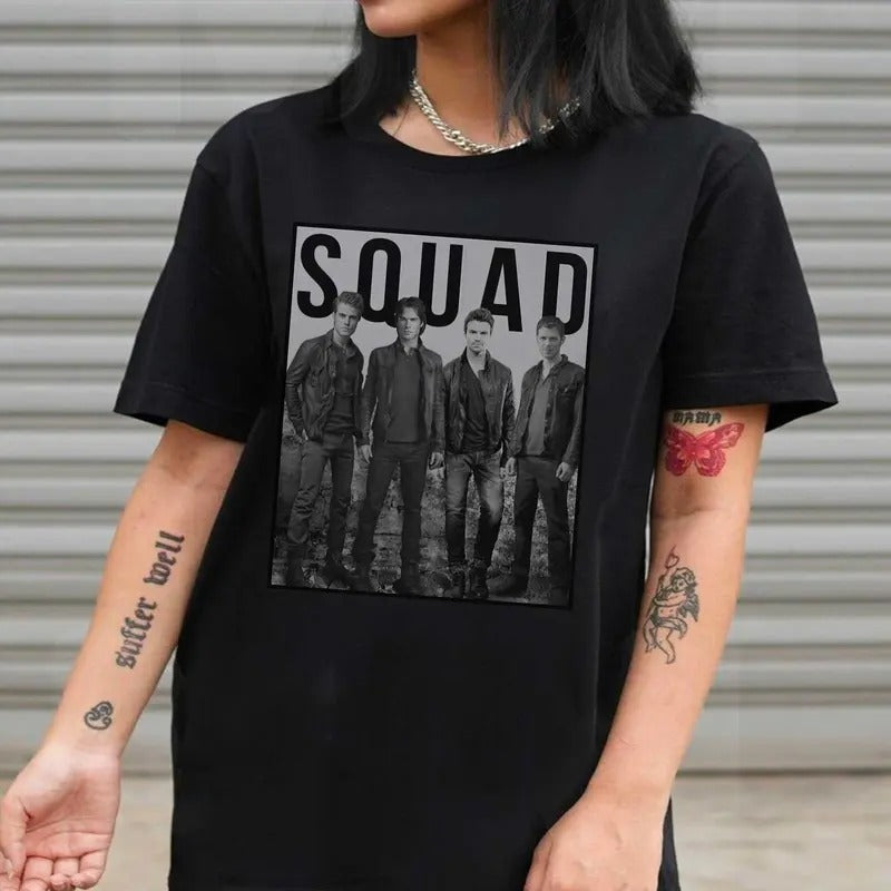 TVD Squad tshirt Vampire Diaries Merch, Cotton, Classic TVD Fan Apparel, Perfect Gift for Vampire Diaries Fans, for Women...