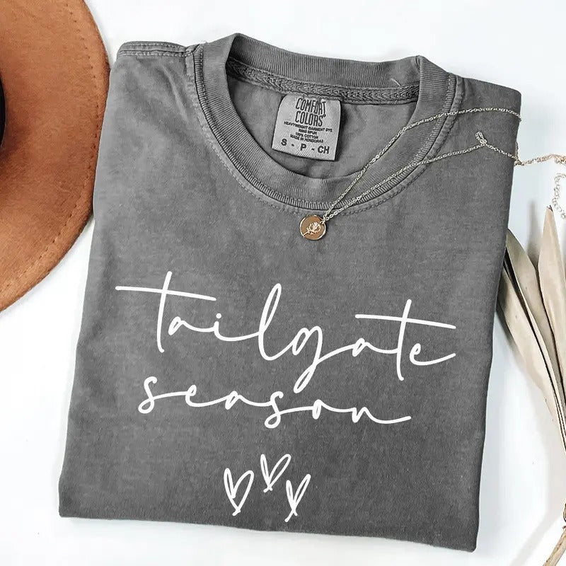 Tailgate Season, Football, Sports, Game Day, Big Game, Touchdown, Tailgate Party Tshirt, Women's Comfort Colors Tshirt,...