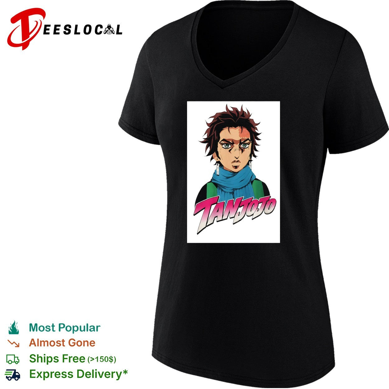 Tan jojo anime manga mashup character graphic portrait shirt