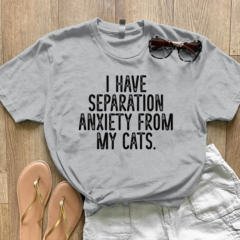 FLASH SALE I Have Separation Anxiety My Cats Proudly Printed USA Tank Black #Sassy #Cute #Whiteprint Top T-Shirts, Hoodie, Sweatshirt
