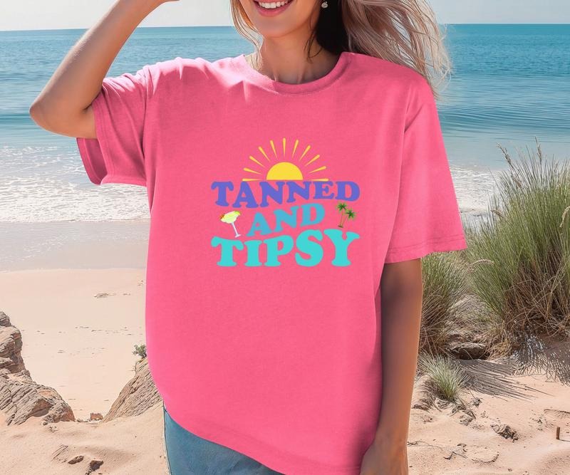 Tanned and Tipsy Comfort colors Tee shirt Hoodie Sweatshirt | PrintMintTees.com
