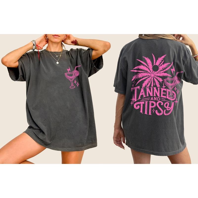 Tanned Tipsy Drunk Summer Fun Beach Days Margarita Hot Girl Summer Comfort Color T-Shirts, Hoodie, Sweatshirt