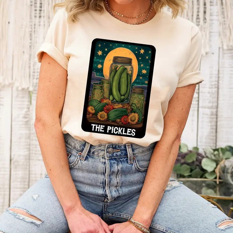 Tarot Card The Pickles Shirt For Pickle Lovers Funny Pickle Shirt Mystical Foodie Gift Vegan Life Tee Vegetable Tee Gift...