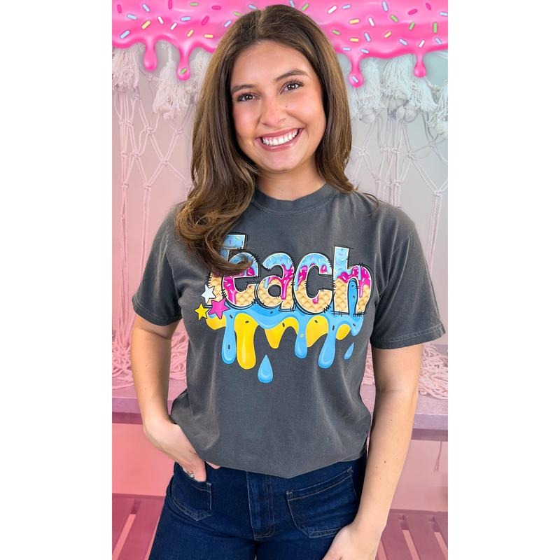 Teach Drip Comfort Color Graphic T-Shirt Hoodie Sweatshirt | PrintMintTees.com