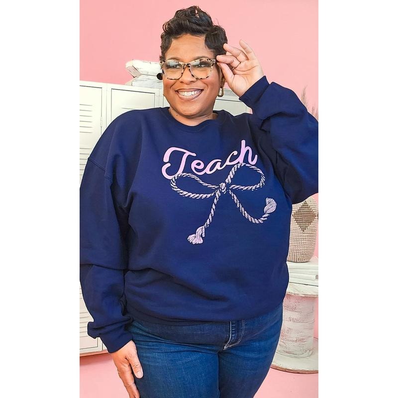 Teach Rope Bow Sweatshirt Shirt Hoodie | PrintMintTees.com