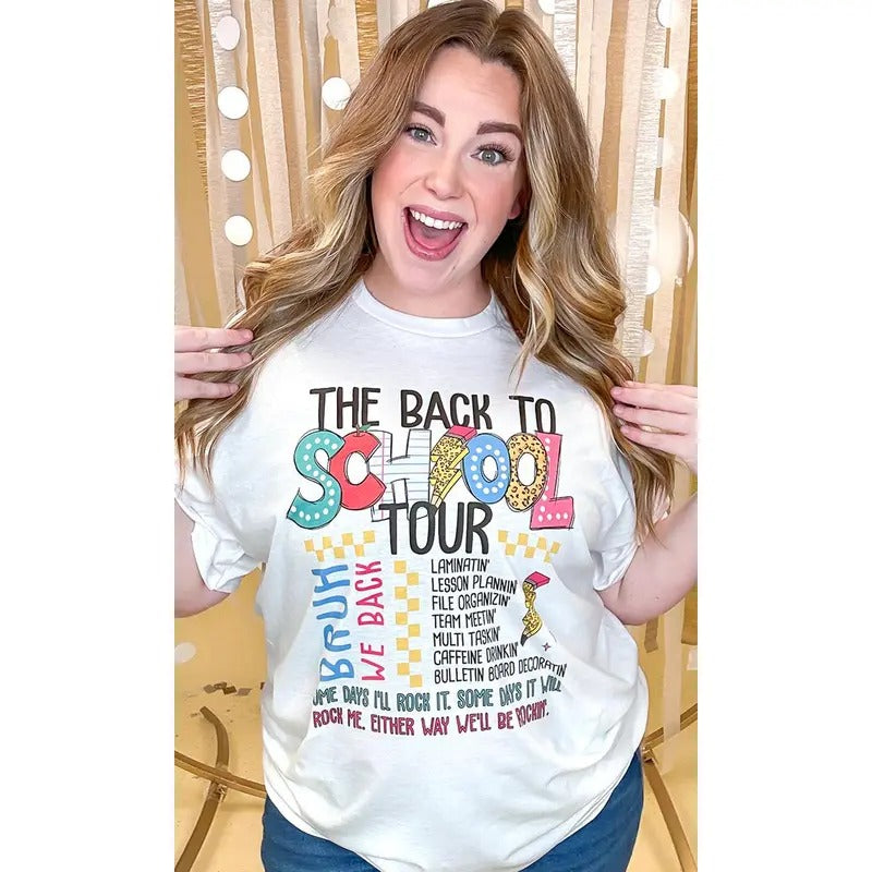Teacher Back to School Tour Graphic T-Shirt Hoodie Sweatshirt | PrintMintTees.com