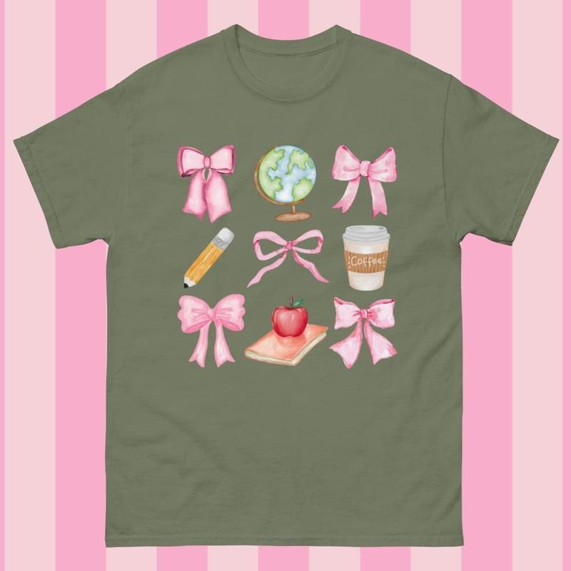 Teacher Bow Coquette Gildan Shirt