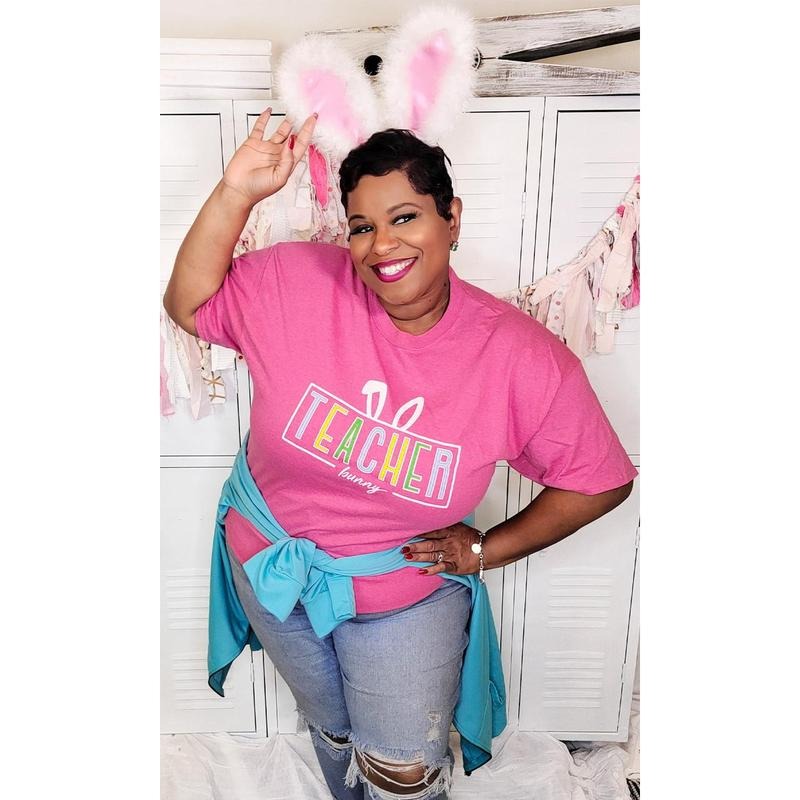 Teacher Bunny Easter T-Shirt Hoodie Sweatshirt | PrintMintTees.com
