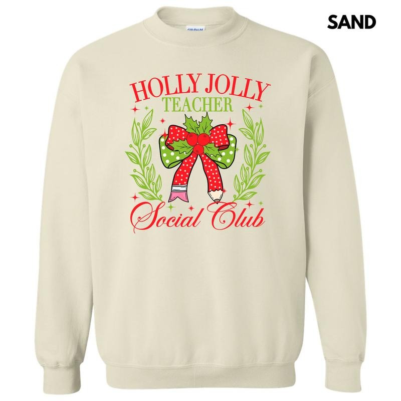 Teacher Holly Jolly Club Sweatshirt 'NLB' T-Shirts, Hoodie | PrintMintTees.com