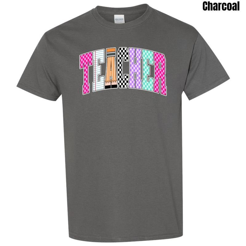 Teacher Multi Checker Gildan T-Shirt 'NLB' Hoodie Sweatshirt | PrintMintTees.com