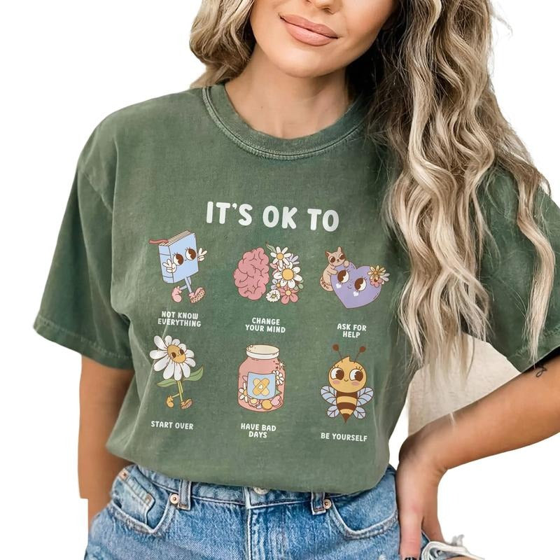 Teacher Shirt, Mental Health Shirt, Therapist School Counselor Shirt Its Ok, Unisex T-Shirt, Gifts For Her Women Him,...