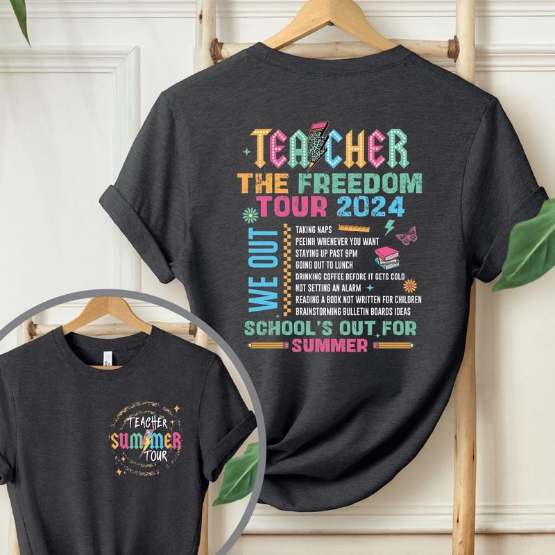 Teacher The Freedom Tour 2024 Shirt Teacher Summer Tour Shirt Teacher Shirt Teacher Gift Kindergarten Teacher Gifts...