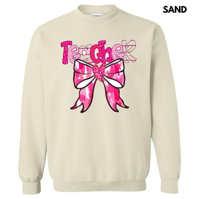Teacher Valentine Coquette Sweatshirt Shirt Hoodie | PrintMintTees.com