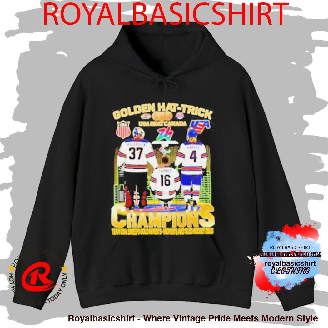 Team USA Hockey Golden Hat Trick Champions 2026 Men’s Women’s and Sled Shirt