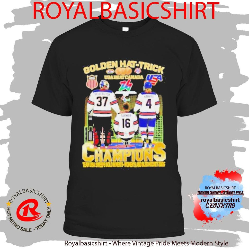 Team USA Hockey Golden Hat Trick Champions 2026 Men’s Women’s and Sled Shirt