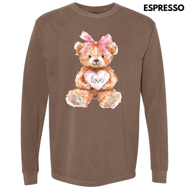 Teddy Bear Love Long Sleeve Comfort Colors T-Shirt 'NLB' Hoodie, Sweatshirt | PrintMintTees.com