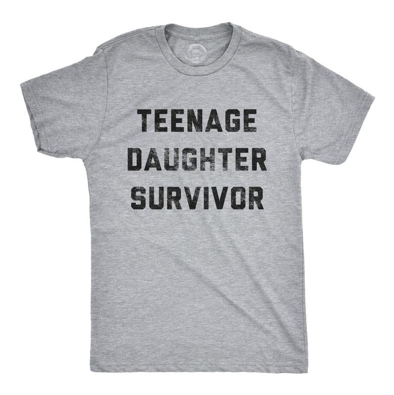 Teenage Daughter Survivor, Dad Daughter Shirt, Funny Mens T-shirt, T-shirt for Dads, Fathers Day Gift Menswear Top Hoodie...