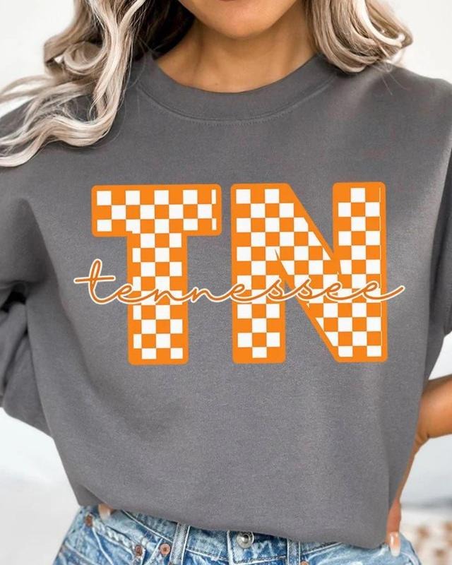 Tennessee Checkered Unisex NuBlend Crew Sweatshirt GAMEDAY 2024 Shirt Hoodie | PrintMintTees.com