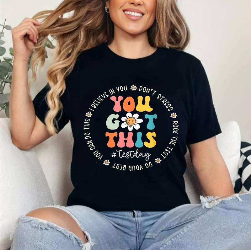 Test Day Rock The Test Teacher Testing Day You Got This T-Shirt | Tee For Men and Women, Unisex Cotton Hoodie Sweatshirt