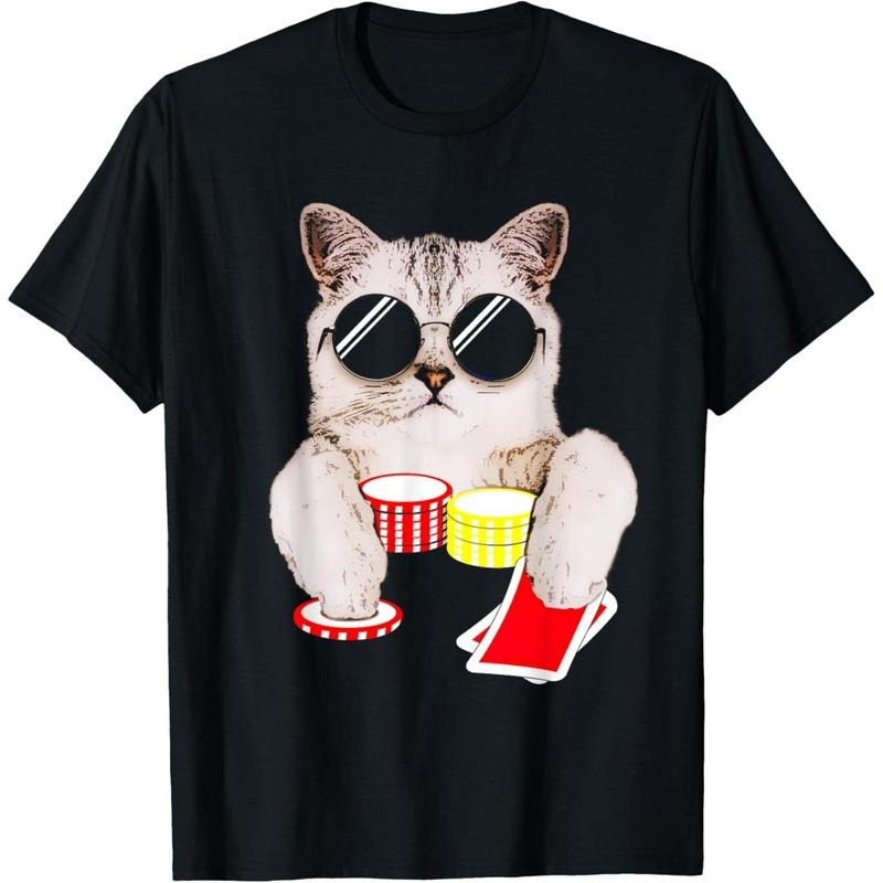 Texas Holdem Poker Cat T-Shirt made in usa Hoodie Sweatshirt | PrintMintTees.com