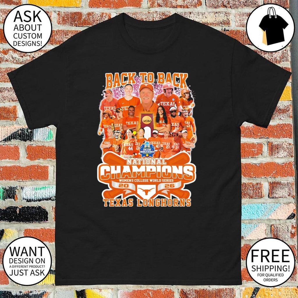 Texas Longhorns Softball Back to Back National Champions Women’s College World Series shirt