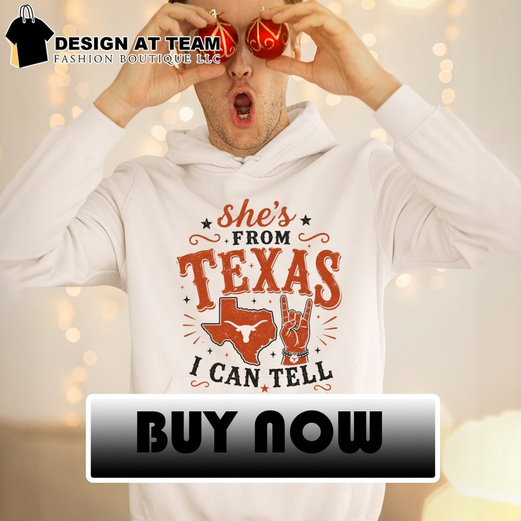 Texas Longhorns Softball she’s from Texas I can tell Longhorn steer hand sign state shirt