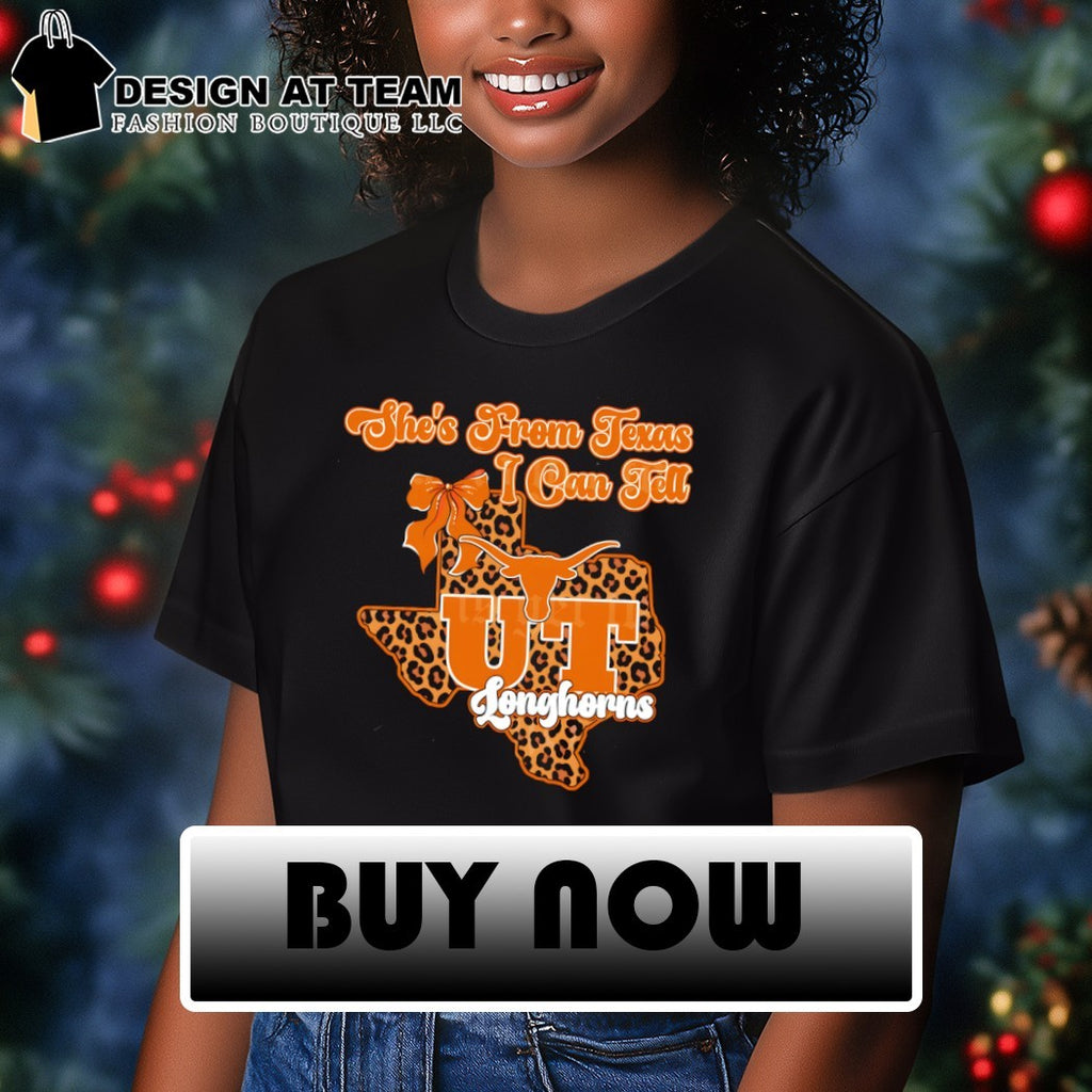 Texas Longhorns bow she’s from Texas I can tell Texas Map 2026 shirt