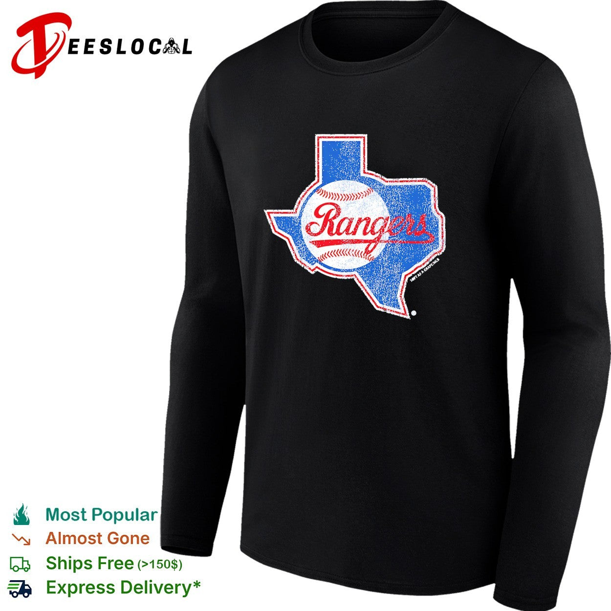 Texas Rangers baseball Texas map shirt