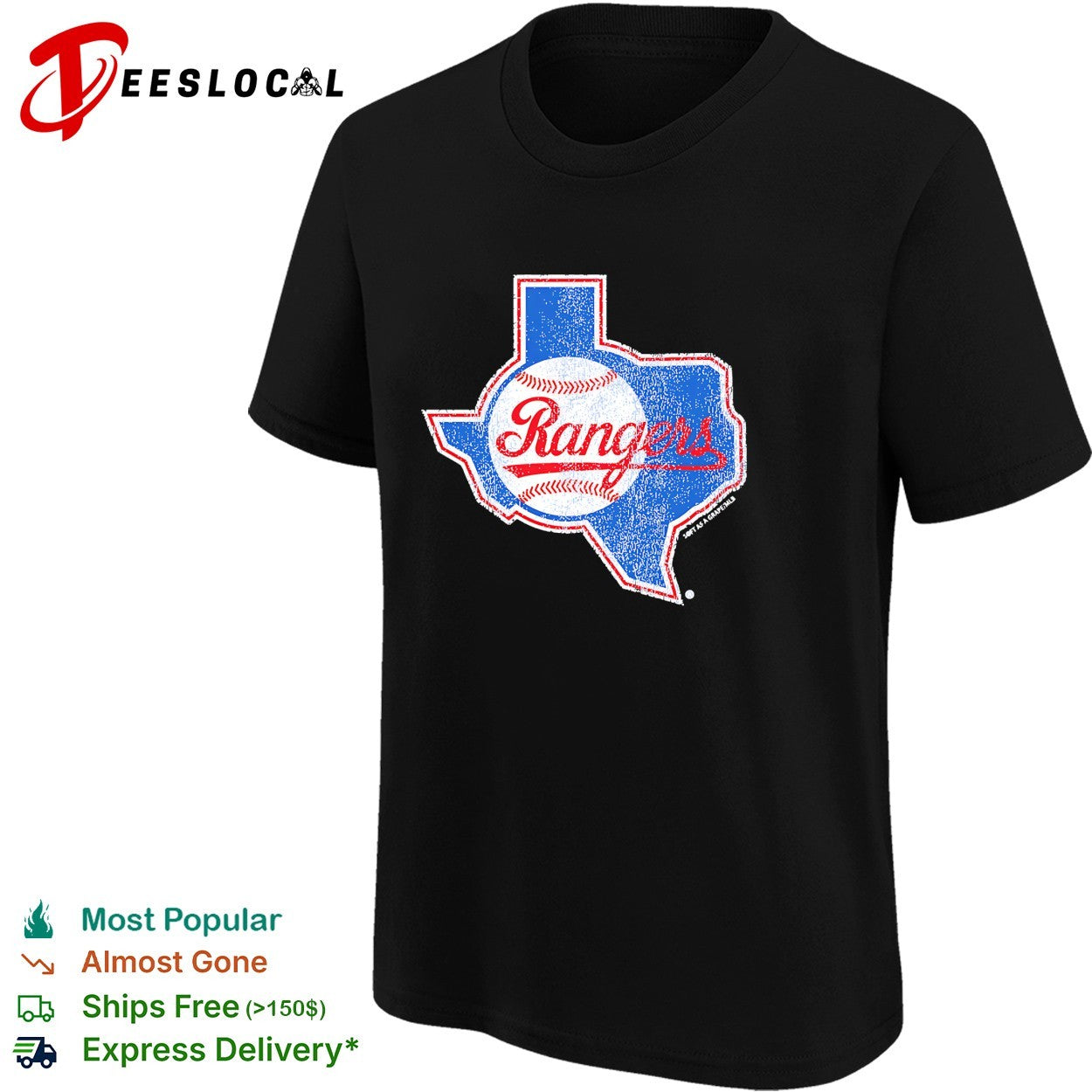 Texas Rangers baseball Texas map shirt
