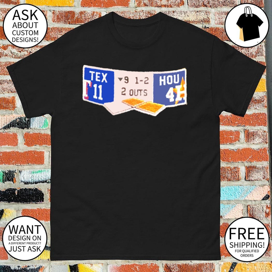 Texas Rangers vs Houston Astros 11-4 MLB score shirt