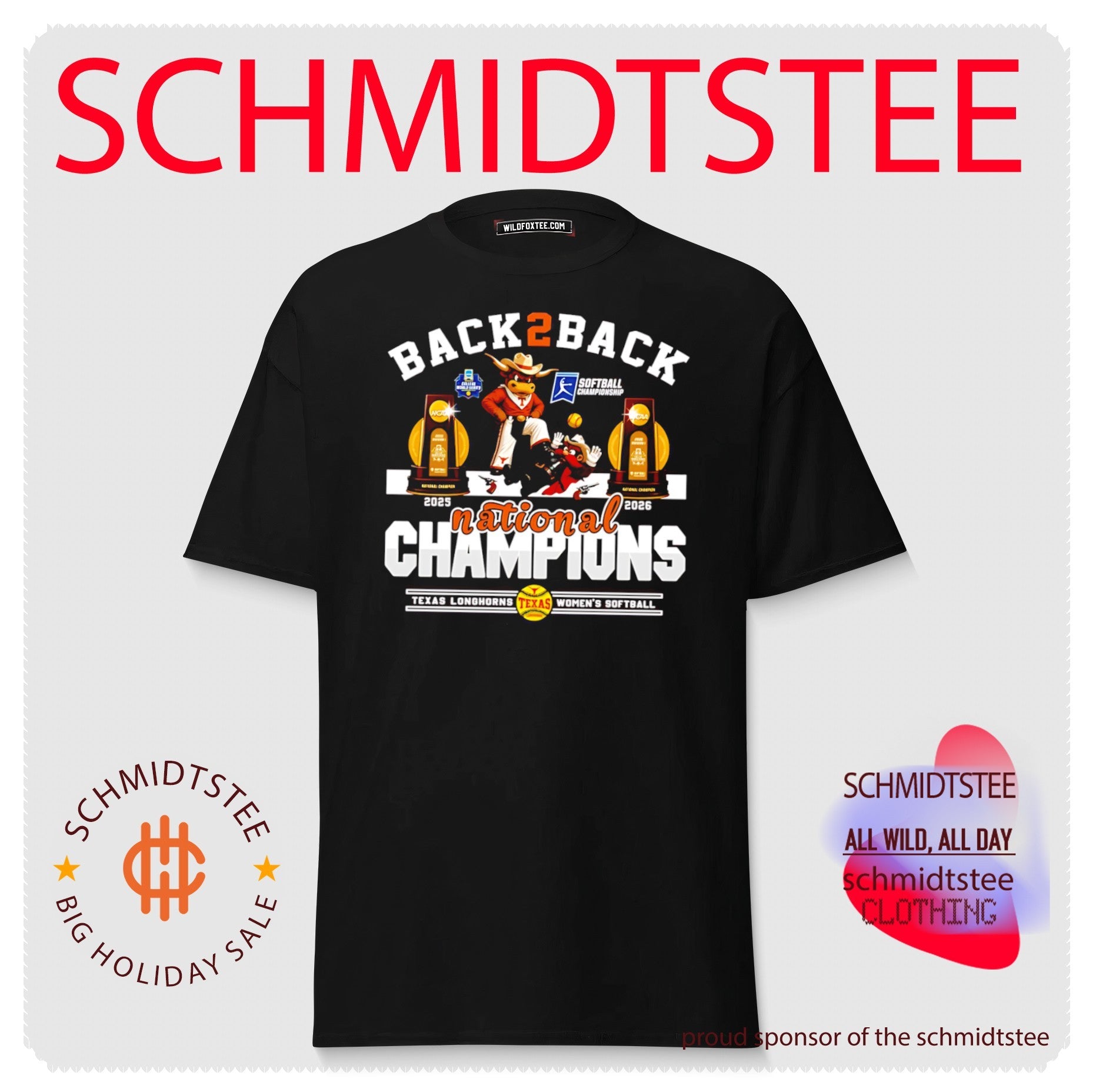 Texas Softball 2026 WCWS National Champions B2B beat Texas Tech mascot shirt