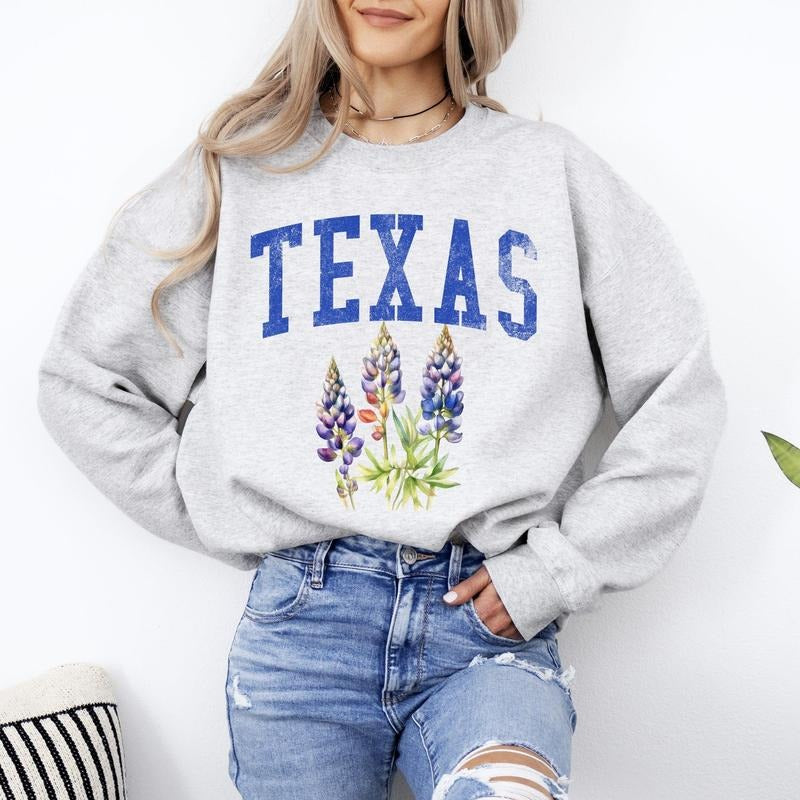 Texas State Flower Crew Neck T-Shirts, Hoodie, Sweatshirt