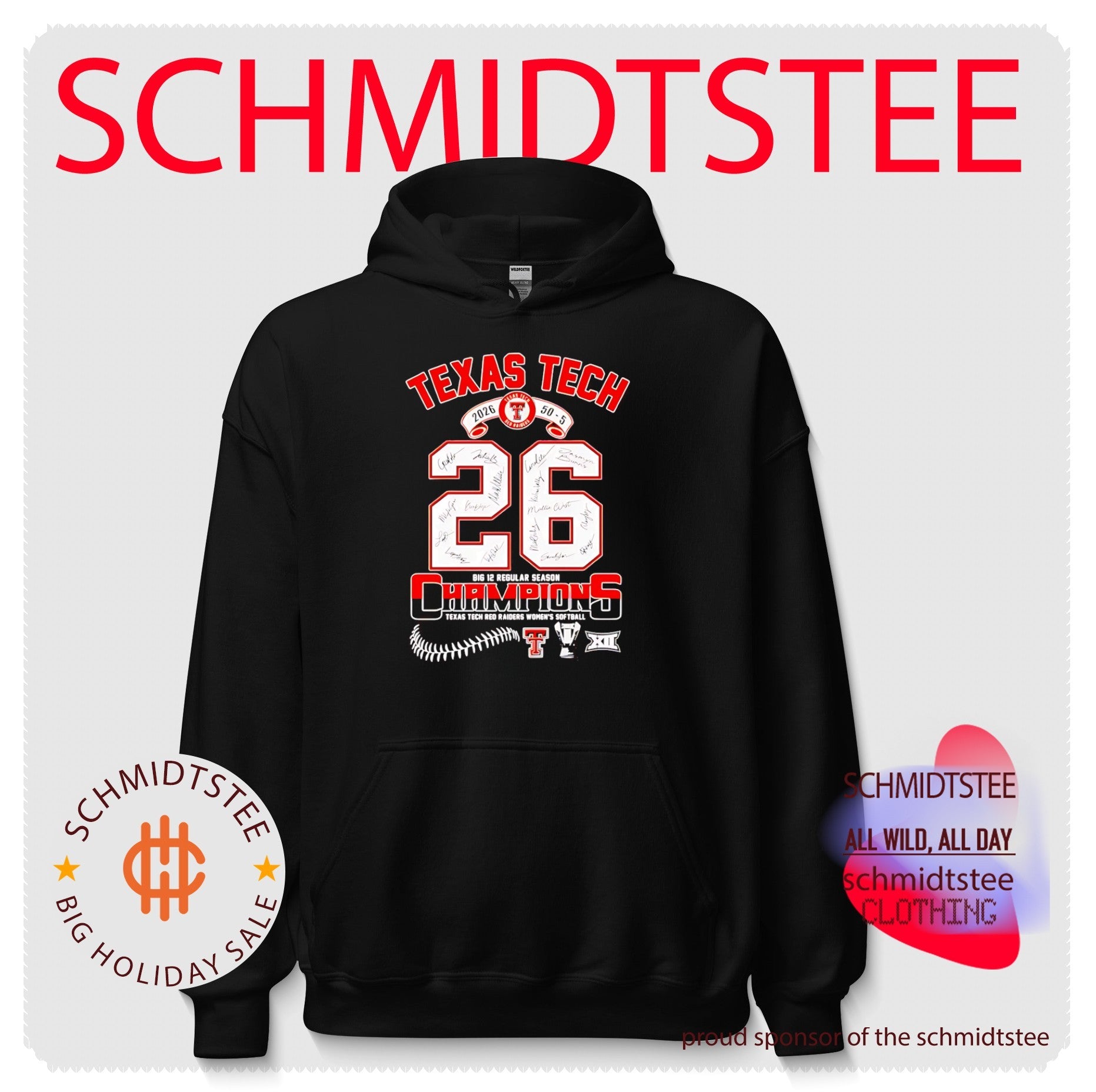 Texas Tech Red Raiders 2026 Big 12 Regular Season Champions Softball Shirt