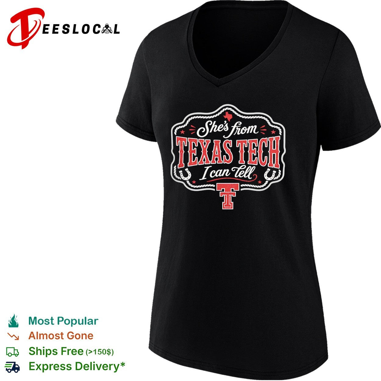 Texas Tech team logo shes from I can tell shirt
