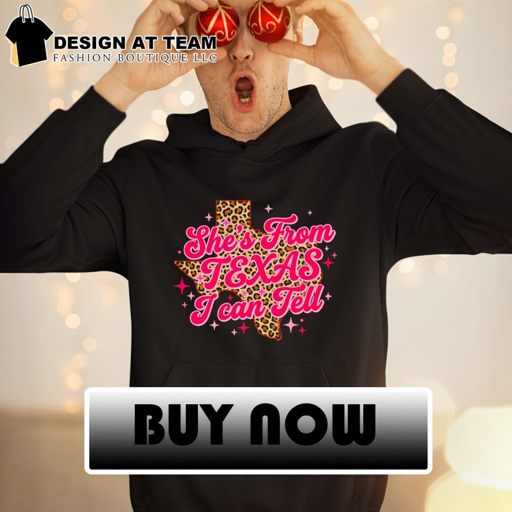 Texas leopard state map shirt with pink she’s from Texas I can tell text shirt