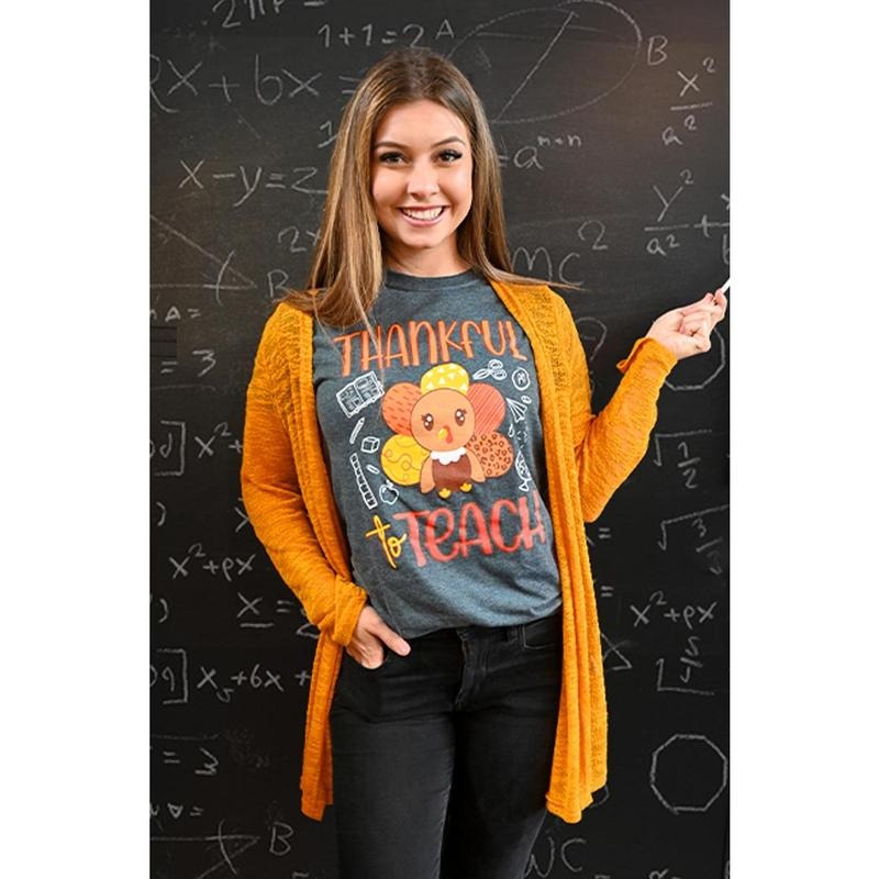 Thankful to Teach Fall Teacher T-Shirt Hoodie Sweatshirt | PrintMintTees.com